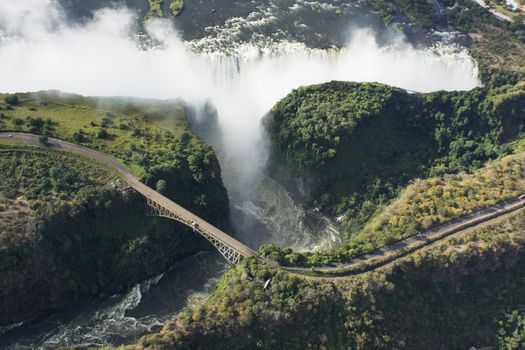 Victoria falls en to the border of the Zimbabwe