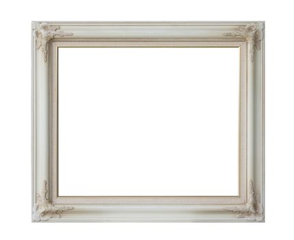 antique white frame isolated on white background