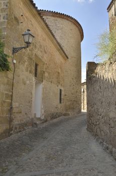 Stone alley in the village of Trujillo, in Caceres, Spain