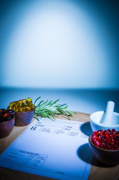 Capsules, Mortar and Pestle