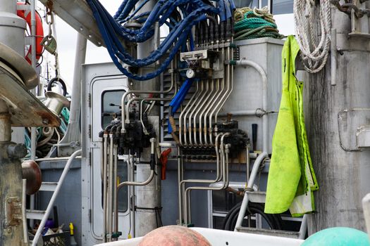 Fishing boat net controls on Alaskan coast