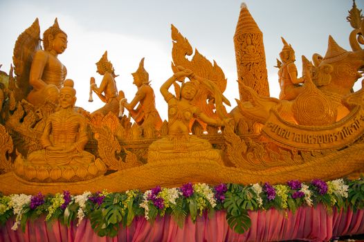 candle hand craft in candle festival in thailand