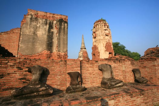 Statue of headless Buddha at Wat Mahatat, Ayutthaya Thailand.