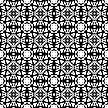 Digital computer graphic - seamless decorative ornament in a black - white colors for design.