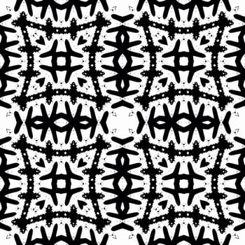 Digital computer graphic - seamless decorative ornament in a black - white colors for design.