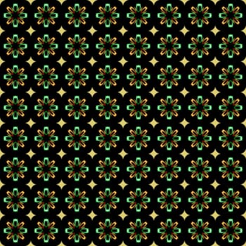 Digital computer graphic - seamless decorative ornament with  flowers for design.