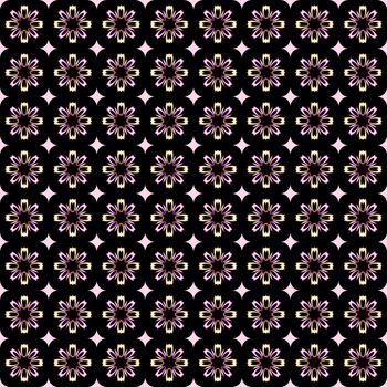 Digital computer graphic - seamless decorative ornament with flowers for design.