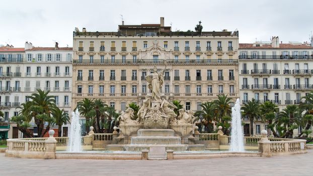 Place de la Libert�� - fountain of Liberty square in Toulon