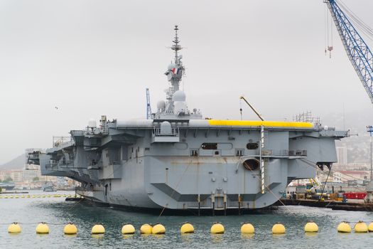 French military carrier, naval Toulon Harbour