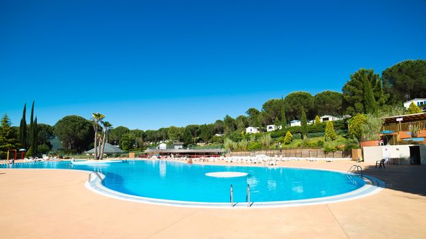 Camping pool, southern france - azure coast