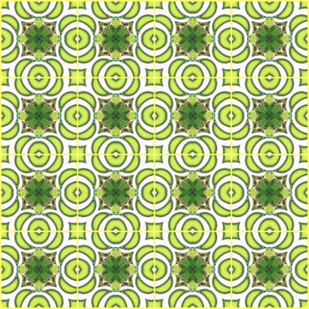 Digital computer graphic - seamless geometric ornament in a green colors for design.