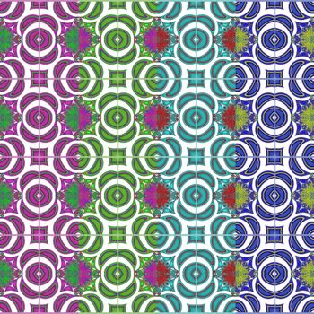 Digital computer graphic - geometric seamless ornament in a bright colors for design.