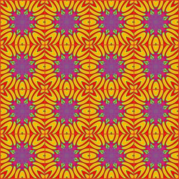 Digital computer graphic - geometric seamless ornament in a orange colors for design.
