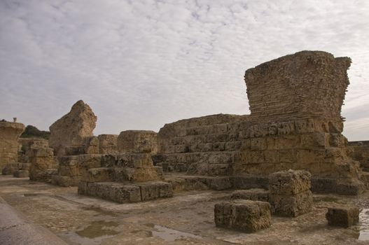 Ancient stones and ruins of Carthage, Cartagena, Tunisia