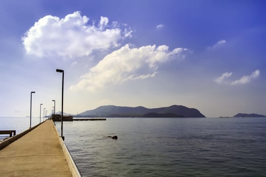 Boat to Island. Sattahip Pier in Thailand.