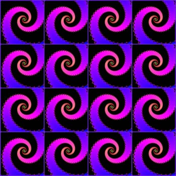 Digital computer graphic - seamless decorative pattern with fractal helix in a purple colors for design.
