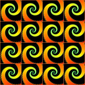 Digital computer graphic - seamless decorative pattern with fractal helix for design.