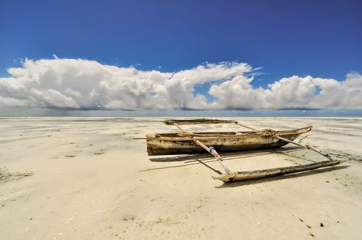 Zanzibar beach and coral rocks bule green ozean Tanzania