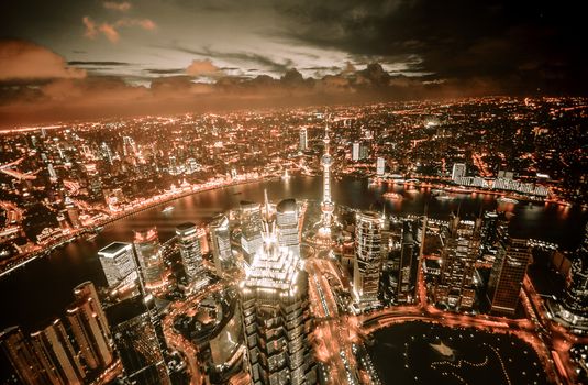 shanghai skyline poudon island,China