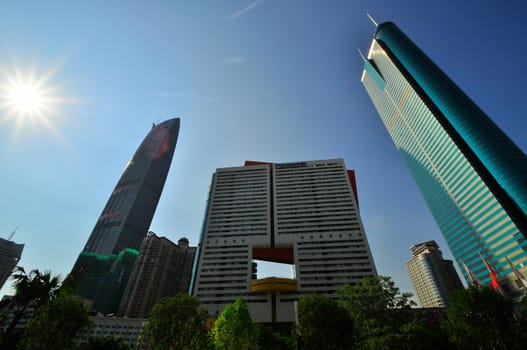 Shenzhen, China - August 03,2011: KingKey Financial Center(kk100) on August 03, 2011 in Shenzhen. This is the tallest building in Shenzhen,441.8 meters high,A total of 100 floors.
