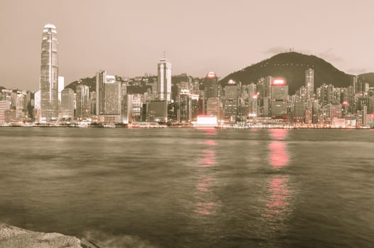 Hong Kong Skyline Island from Kowloon China.