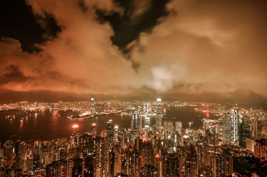 Hong Kong Island from Victoria Peak Park, China