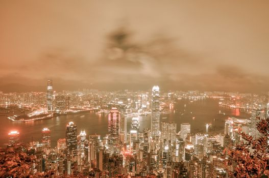 Hong Kong Island from Victoria Peak Park, China