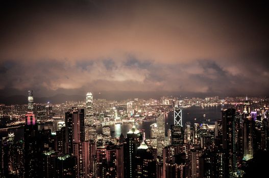 Hong Kong Island from Victoria Peak Park, China