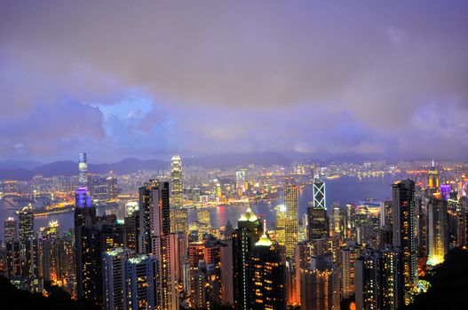 Hong Kong Island from Victoria Peak Park, China