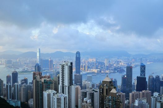 Hong Kong Island from Victoria Peak Park, China