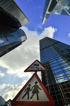 Hong Kong Bank Skysraper with blue sky, China