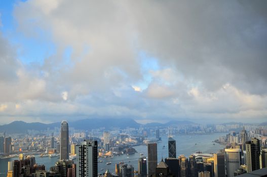 Hong Kong Island from Victoria Peak Park, China