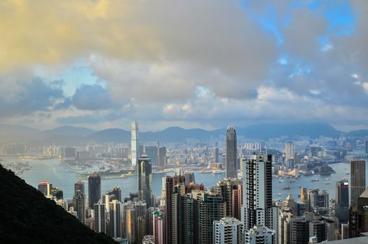 Hong Kong Island from Victoria Peak Park, China