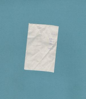 bill or receipt isolated over light blue background