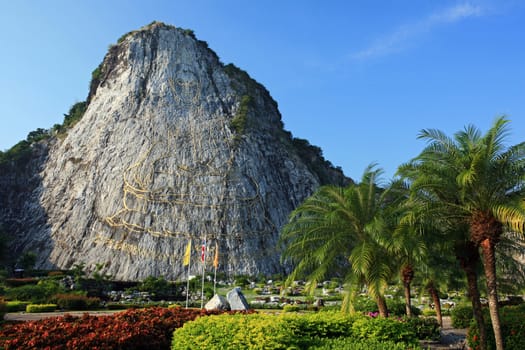 The most biggest buddha engraved with laser beam with 109 meters height. Stay at Chonburi, Thailand