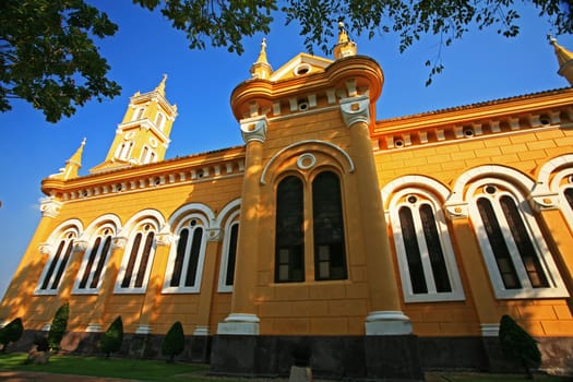 Wat Nivethammaprawat Thai temple built in gothic style located near Bang Pa In palace in Ayutthaya province, Thailand.