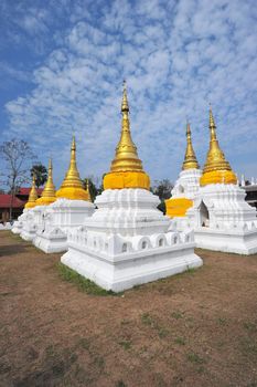 Golden Pagoda in wat jehdi shao, lumphang, thailand