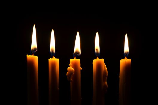 candle light in the dark background