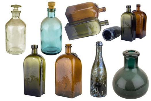 Antiquarian glass bottle for liquid products. It was used the last centuries