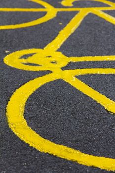 Bicycle Sign on the Ground