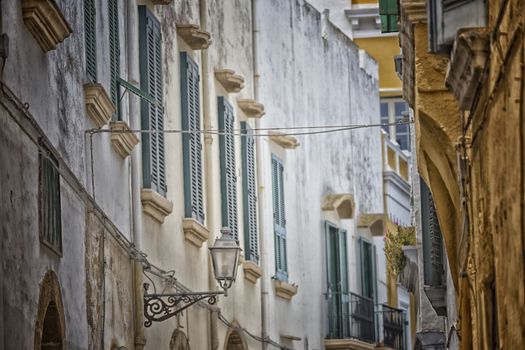 Old alley  in the old town of Gallipoli (Le)) in the southern of Italy