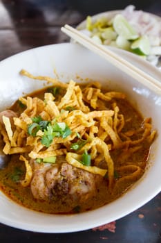 Khao Soi, Northern Thai Noodle Curry Soup - Northern Thai traditional food