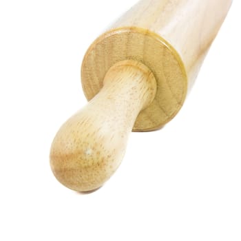 Wooden rolling pin isolated on white background