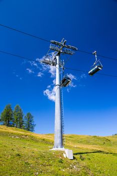 Modern chair lift in the high mountains Austria