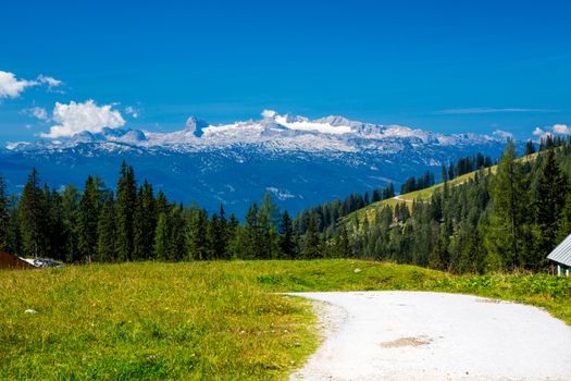 High mountains large view in Alps Austria