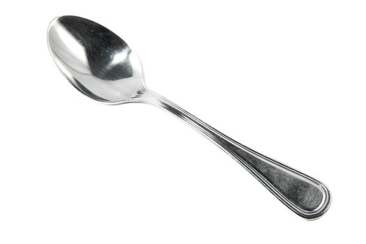 Closeup view of spoon isolated on white background