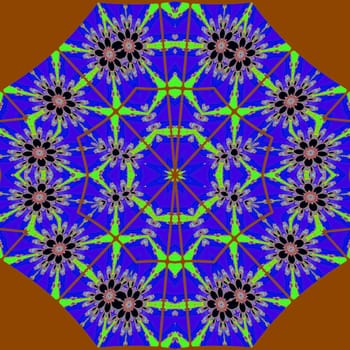 Digital computer graphic - pattern with decorative flowers in a bright colors for design.