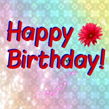 Digital computer graphic - postcard Happy Birthday!