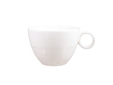 Small white coffee cup isolated on white background,clipping path