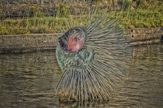 monument to the sea urchin in Gallipoli (Le) in the Southern Italy